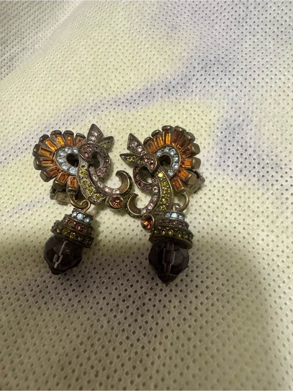 Heidi DAUS Multicolor Crystal Drop Statement Earrings